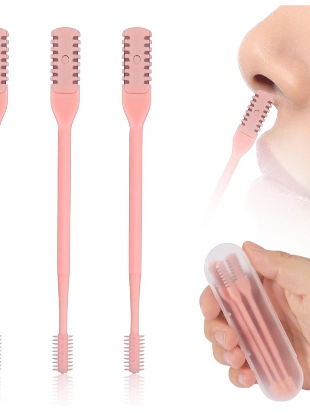 Brand New 3 Pcs Rotating Dual-Ended Precision Nose Trimmer And Cleaner In Box